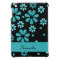 Light Blue Retro Flowers On Black