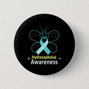 Light Blue Ribbon Hydrocephalus Awareness  6 Cm Round Badge