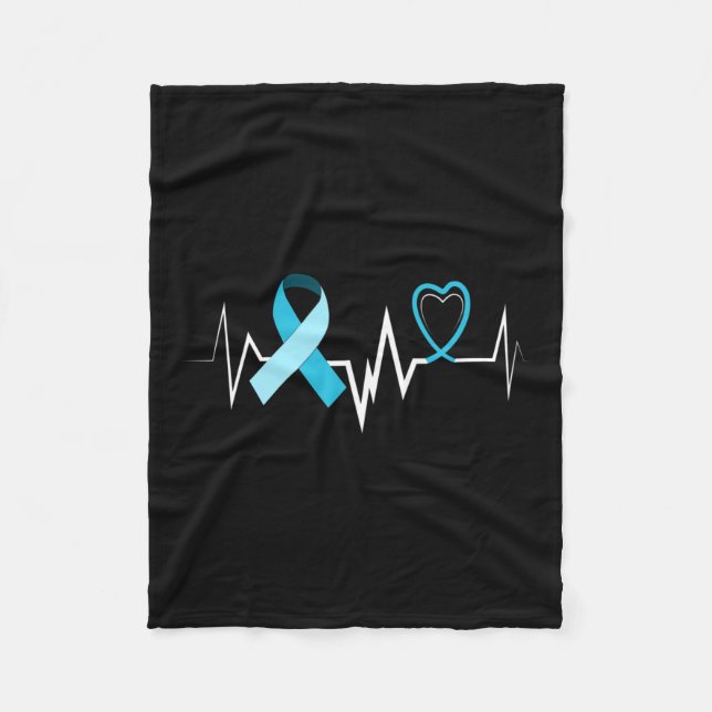 Light Blue Ribbon Hydrocephalus Awareness  Fleece Blanket (Front)