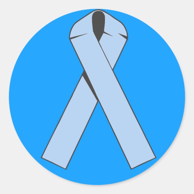 Light Blue Ribbon Products and Apparel Classic Round Sticker (Front)