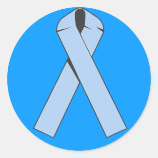 Light Blue Ribbon Products and Apparel Classic Round Sticker