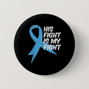 Light Blue Ribbon Support Warrior Prostate Cancer  6 Cm Round Badge