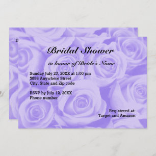 Light Blue Rose Background Bridal Shower Invite