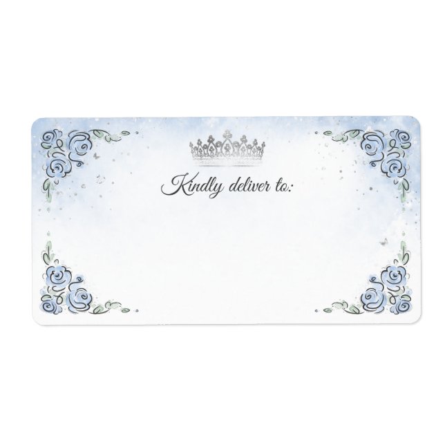 Light Blue Rose Silver Princess Crown Shipping (Front)