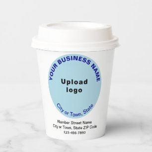 Light Blue Round Shape Business Brand on Paper Cup