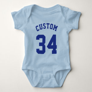 Light Blue & Royal Baby   Sports Jersey Design Bodysuit