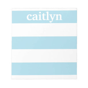 Light Blue Rugby Stripes Personalised Notepad