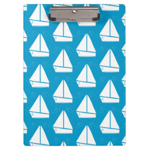 Light Blue Sailboat Pattern Clipboard