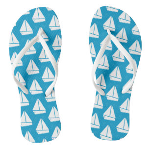 Light Blue Sailboat Pattern Jandals