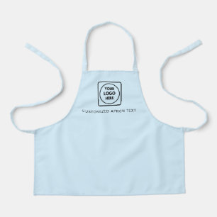 Light Blue School Logo Design for Kids Activities Apron