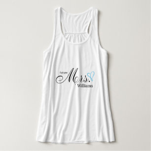 Light Blue Scribbled Heart Future Mrs Singlet