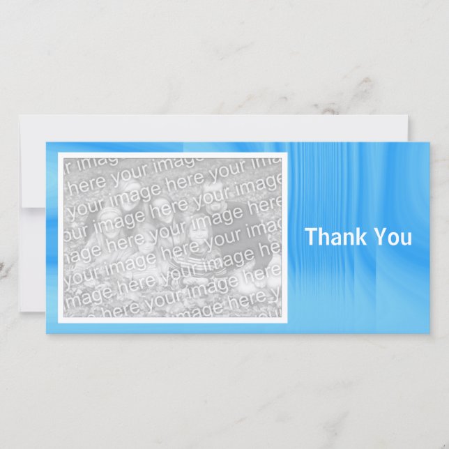 Light Blue Shadowed Thank You Card (Front)