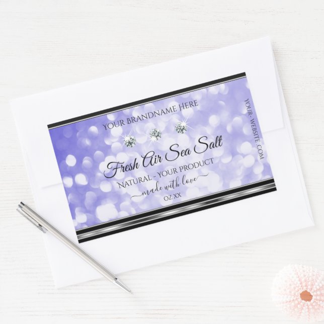 Light Blue Shimmer Glitter Product Labels Diamonds (Envelope)
