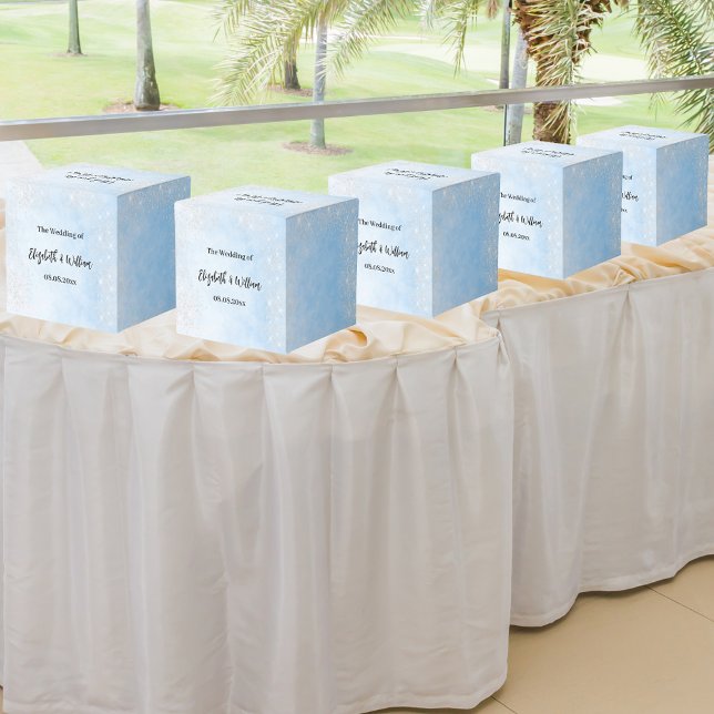 Light blue silver glitter wedding favour box (Creator Uploaded)