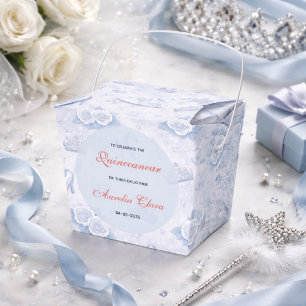 Light Blue Silver Princess Quinceanera Birthday  Favour Box