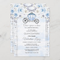 Light Blue Silver Princess Quinceanera Birthday 