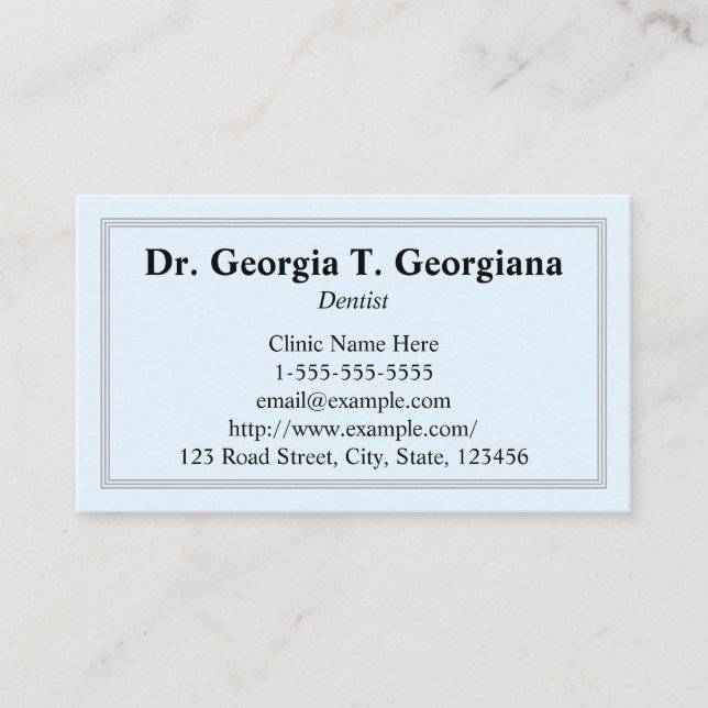 Light Blue, Simple, Professional Business Card (Front)