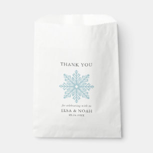 LIGHT BLUE SIMPLE SNOWFLAKE WEDDING Thank You Favour Bags