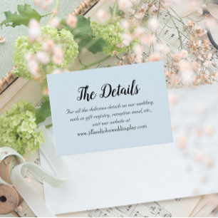 Light Blue Simple Style Wedding Details Enclosure Card