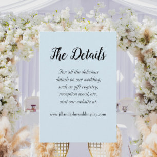 Light Blue Simple Style Wedding Details Enclosure Card