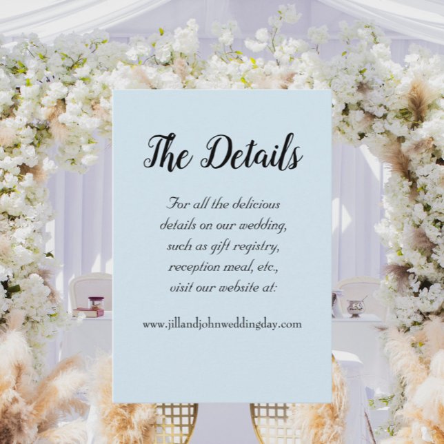 Light Blue Simple Style Wedding Details Enclosure Card (In Situ Wedding)
