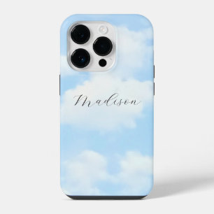 Light Blue Sky Photo Fancy Name Elegant iPhone 14 Pro Case