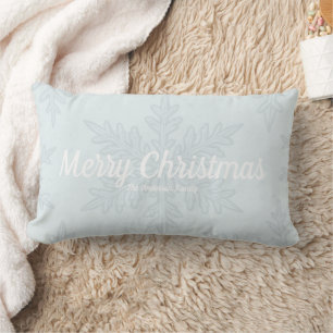 Light Blue Snowflake Christmas Lumbar Cushion
