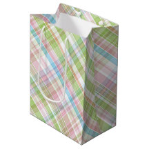 Light Blue Soft Green Blush Pink Plaid Art Pattern