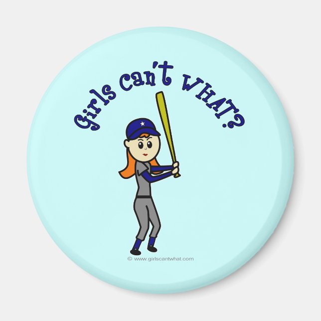 Light Blue Softball Magnet (Front)