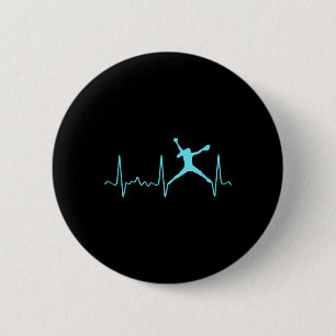 Light Blue Softll Pitcher Heartbeat - Fastpitch So 6 Cm Round Badge