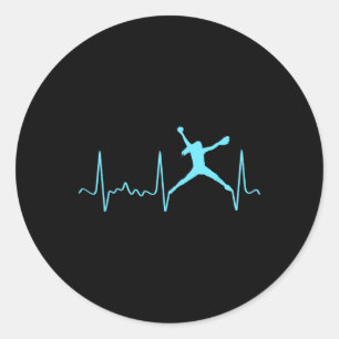Light Blue Softll Pitcher Heartbeat - Fastpitch So Classic Round Sticker