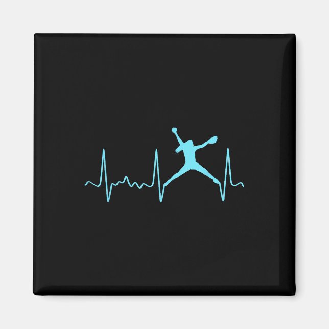 Light Blue Softll Pitcher Heartbeat - Fastpitch So Magnet (Front)
