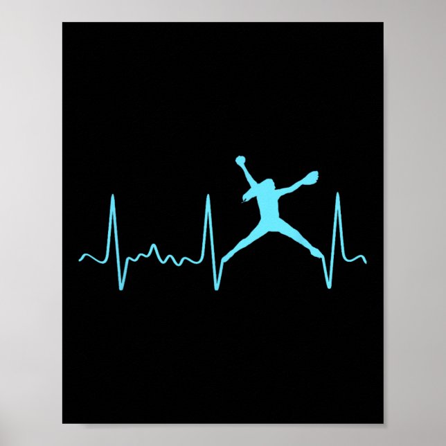 Light Blue Softll Pitcher Heartbeat - Fastpitch So Poster (Front)