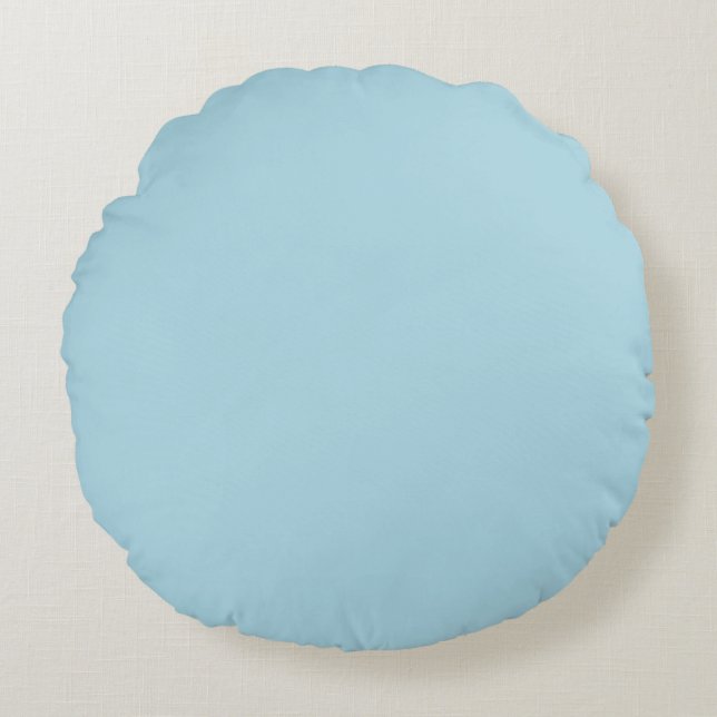 Light Blue Solid Colour Round Cushion (Front)