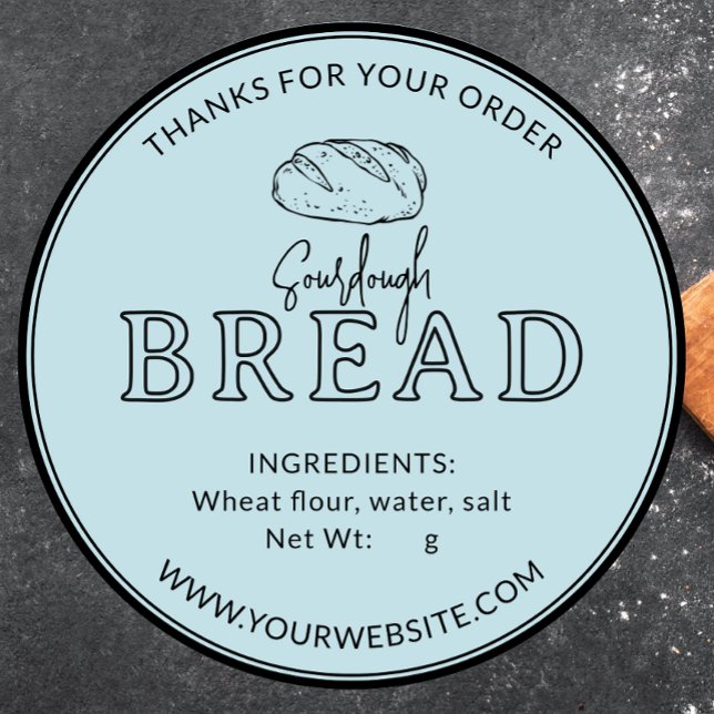 Light Blue Sourdough Bread Thank You Sticker (Creator Uploaded)