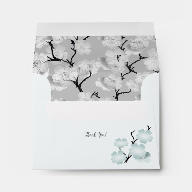 Light Blue Spring Blooms Return Envelope (Back (Bottom))