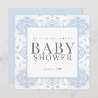 Light Blue Square Baby Shower