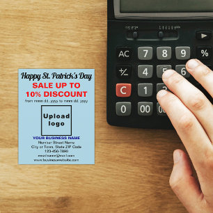 Light Blue St. Patrick's Day Business Sale Flyer