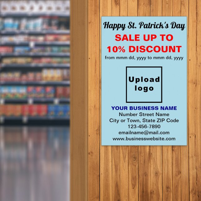 Light Blue St. Patrick's Day Business Sale Poster (Light blue St. Patrick's Day business sale poster)