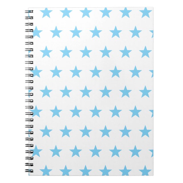 Light Blue Star Pattern Spiral Notebook (Front)