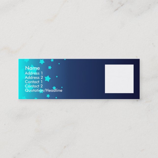 Light Blue Stars Mini Business Card (Front)