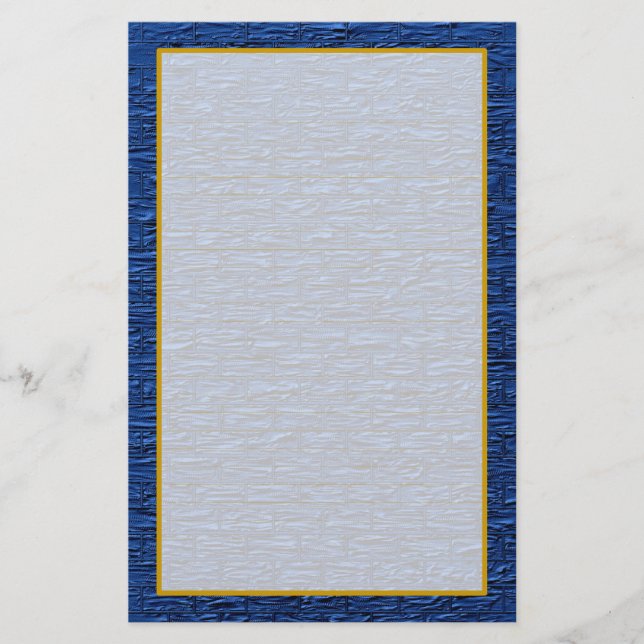 Light Blue Steel Brick Fine Lined Stationery (Front)