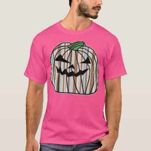 Light Blue Stone Stripes Halloween Horror Pumpkin T-Shirt