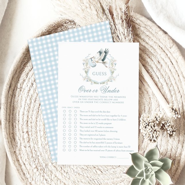 Light Blue Stork Baby Shower Over or Under Game (Creator Uploaded)