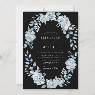 Light Blue Striking Winter Wedding Invitation