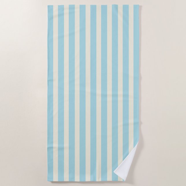 Light Blue Striped Beach Towel Gift (Front)