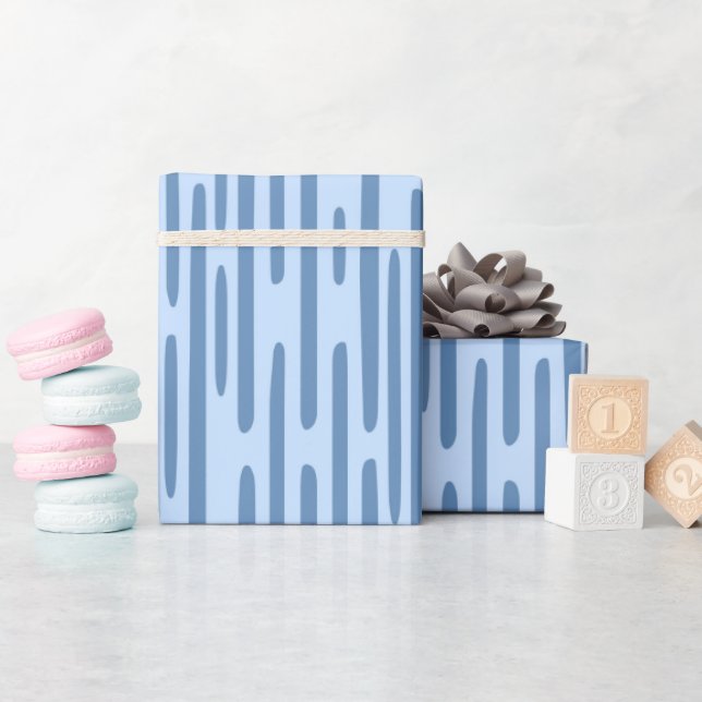Light Blue striped pattern Wrapping Paper (Baby Shower)