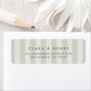 Light Blue Striped Wedding Return Address Label