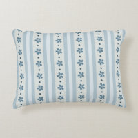 Light Blue Stripes And Flowers