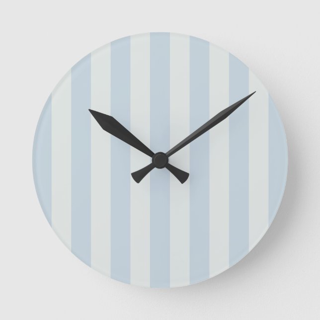 Light Blue Stripes Round Clock (Front)